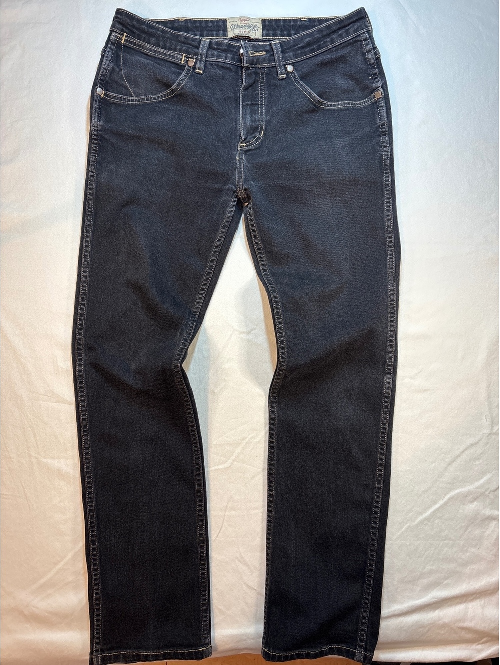 Wrangler Elvis Men’s Jeans Western Cowboy Faded washed Blue